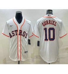 Men's Houston Astros #10 Yuli Gurriel White Stitched MLB Cool Base Nike Jersey