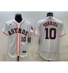 Men's Houston Astros #10 Yuli Gurriel White Stitched MLB Flex Base Nike Jersey