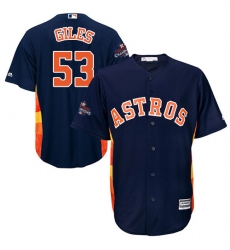 Men's Majestic Houston Astros #53 Ken Giles Replica Navy Blue Alternate 2017 World Series Champions Cool Base MLB Jersey