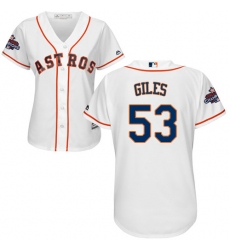 Women's Majestic Houston Astros #53 Ken Giles Replica White Home 2017 World Series Champions Cool Base MLB Jersey