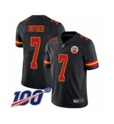 Men's Kansas City Chiefs #7 Harrison Butker Limited Black Rush Vapor Untouchable 100th Season Football Jersey