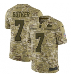 Men's Nike Kansas City Chiefs #7 Harrison Butker Limited Camo 2018 Salute to Service NFL Jersey