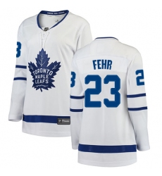 Women's Toronto Maple Leafs #23 Eric Fehr Authentic White Away Fanatics Branded Breakaway NHL Jersey