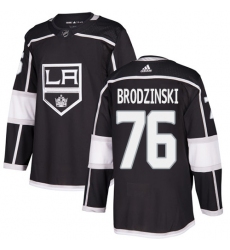 Men's Adidas Los Angeles Kings #76 Jonny Brodzinski Premier Black Home NHL Jersey