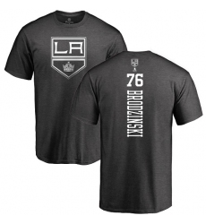 NHL Adidas Los Angeles Kings #76 Jonny Brodzinski Charcoal One Color Backer T-Shirt