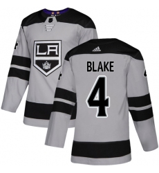 Men's Adidas Los Angeles Kings #4 Rob Blake Premier Gray Alternate NHL Jersey
