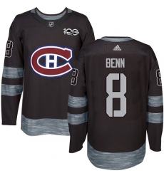 Men's Adidas Montreal Canadiens #8 Jordie Benn Authentic Black 1917-2017 100th Anniversary NHL Jersey