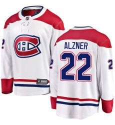 Youth Montreal Canadiens #22 Karl Alzner Authentic White Away Fanatics Branded Breakaway NHL Jersey
