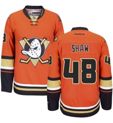 Youth Reebok Anaheim Ducks #48 Logan Shaw Authentic Orange Third NHL Jersey