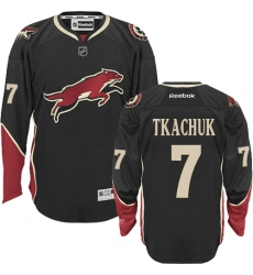 Women's Reebok Arizona Coyotes #7 Keith Tkachuk Authentic Black Third NHL Jersey