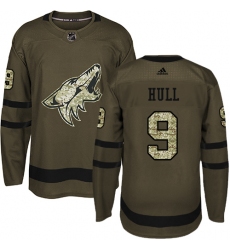 Youth Adidas Arizona Coyotes #9 Bobby Hull Premier Green Salute to Service NHL Jersey