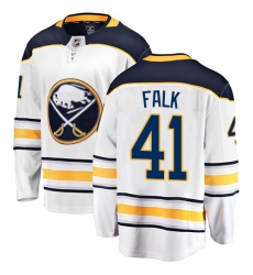 Men's Buffalo Sabres #41 Justin Falk Fanatics Branded White Away Breakaway NHL Jersey