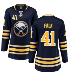 Women's Buffalo Sabres #41 Justin Falk Fanatics Branded Navy Blue Home Breakaway NHL Jersey