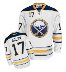 Youth Reebok Buffalo Sabres #17 Jordan Nolan Authentic White Away NHL Jersey