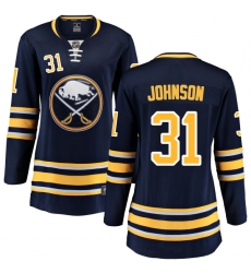 Women's Buffalo Sabres #31 Chad Johnson Fanatics Branded Navy Blue Home Breakaway NHL Jersey