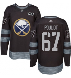 Men's Adidas Buffalo Sabres #67 Benoit Pouliot Authentic Black 1917-2017 100th Anniversary NHL Jersey