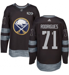 Men's Adidas Buffalo Sabres #71 Evan Rodrigues Premier Black 1917-2017 100th Anniversary NHL Jersey
