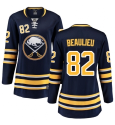 Women's Buffalo Sabres #82 Nathan Beaulieu Fanatics Branded Navy Blue Home Breakaway NHL Jersey