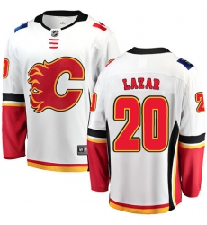 Men's Calgary Flames #20 Curtis Lazar Fanatics Branded White Away Breakaway NHL Jersey