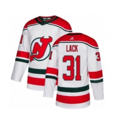 Men's Adidas New Jersey Devils #31 Eddie Lack Premier White Alternate NHL Jersey