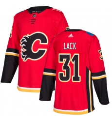 Youth Adidas Calgary Flames #31 Eddie Lack Premier Red Home NHL Jersey