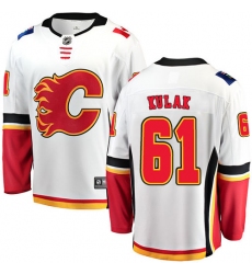Men's Calgary Flames #61 Brett Kulak Fanatics Branded White Away Breakaway NHL Jersey