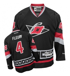 Men's Reebok Carolina Hurricanes #4 Haydn Fleury Authentic Black Third NHL Jersey