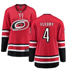 Women's Carolina Hurricanes #4 Haydn Fleury Fanatics Branded Red Home Breakaway NHL Jersey
