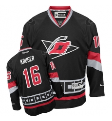 Men's Reebok Carolina Hurricanes #16 Marcus Kruger Premier Black Third NHL Jersey