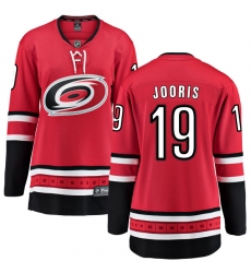 Women's Carolina Hurricanes #19 Josh Jooris Fanatics Branded Red Home Breakaway NHL Jersey