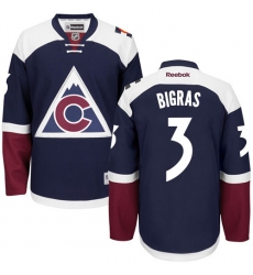 Men's Reebok Colorado Avalanche #3 Chris Bigras Premier Blue Third NHL Jersey