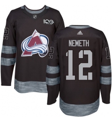 Men's Adidas Colorado Avalanche #12 Patrik Nemeth Authentic Black 1917-2017 100th Anniversary NHL Jersey