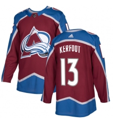 Youth Adidas Colorado Avalanche #13 Alexander Kerfoot Premier Burgundy Red Home NHL Jersey