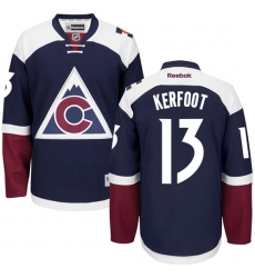 Youth Reebok Colorado Avalanche #13 Alexander Kerfoot Premier Blue Third NHL Jersey