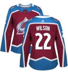 Women's Adidas Colorado Avalanche #22 Colin Wilson Premier Burgundy Red Home NHL Jersey