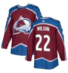 Youth Adidas Colorado Avalanche #22 Colin Wilson Premier Burgundy Red Home NHL Jersey