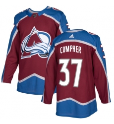 Men's Adidas Colorado Avalanche #37 J.T. Compher Premier Burgundy Red Home NHL Jersey