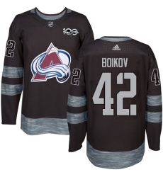 Men's Adidas Colorado Avalanche #42 Sergei Boikov Premier Black 1917-2017 100th Anniversary NHL Jersey