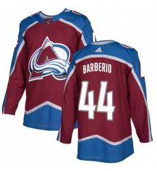 Men's Adidas Colorado Avalanche #44 Mark Barberio Authentic Burgundy Red Home NHL Jersey