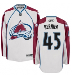Men's Reebok Colorado Avalanche #45 Jonathan Bernier Authentic White Away NHL Jersey