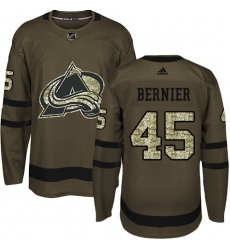 Youth Adidas Colorado Avalanche #45 Jonathan Bernier Premier Green Salute to Service NHL Jersey