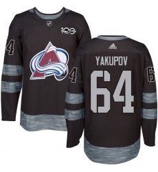 Men's Adidas Colorado Avalanche #64 Nail Yakupov Authentic Black 1917-2017 100th Anniversary NHL Jersey