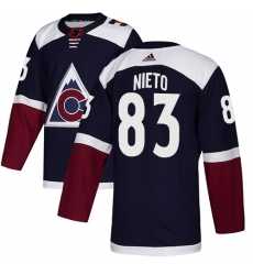 Men's Adidas Colorado Avalanche #83 Matt Nieto Authentic Navy Blue Alternate NHL Jersey