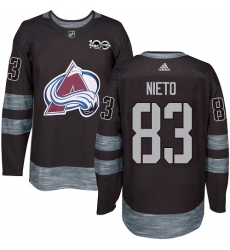 Men's Adidas Colorado Avalanche #83 Matt Nieto Premier Black 1917-2017 100th Anniversary NHL Jersey