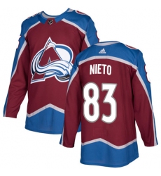 Youth Adidas Colorado Avalanche #83 Matt Nieto Authentic Burgundy Red Home NHL Jersey