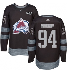 Men's Adidas Colorado Avalanche #94 Andrei Mironov Premier Black 1917-2017 100th Anniversary NHL Jersey