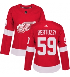 Women's Adidas Detroit Red Wings #59 Tyler Bertuzzi Premier Red Home NHL Jersey