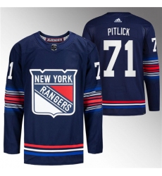 Men's New York Rangers #71 Tyler Pitlick Navy Stitched Jersey