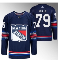 Men's New York Rangers #79 K'Andre Miller Navy Stitched Jersey