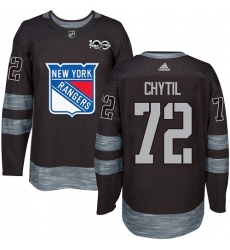 Men's Adidas New York Rangers #72 Filip Chytil Authentic Black 1917-2017 100th Anniversary NHL Jersey